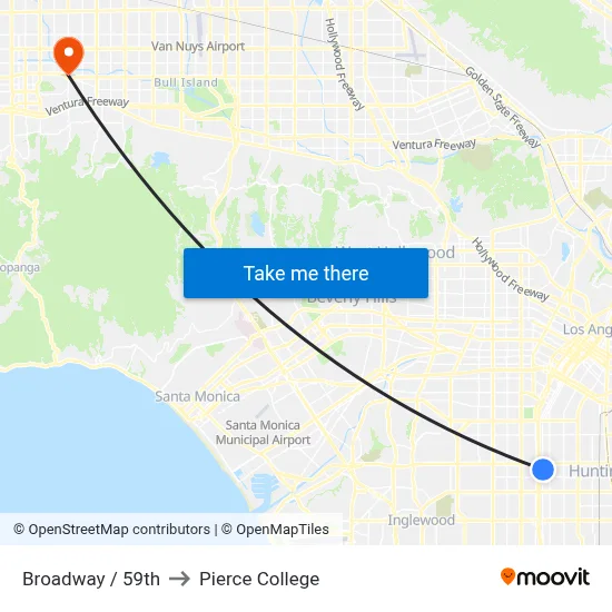 Broadway / 59th to Pierce College map