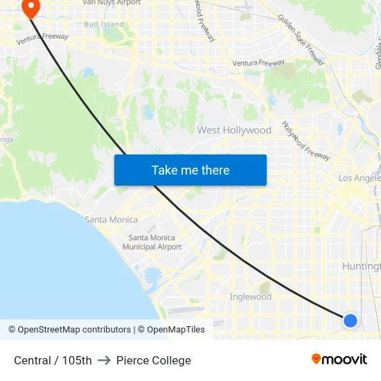 Central / 105th to Pierce College map