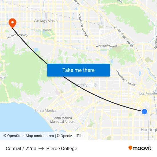 Central / 22nd to Pierce College map