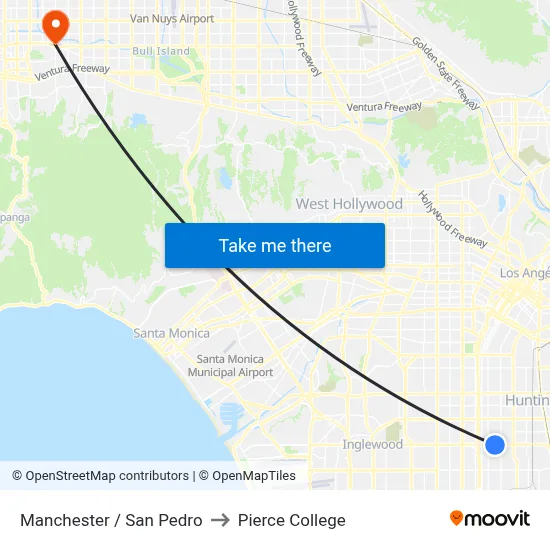 Manchester / San Pedro to Pierce College map