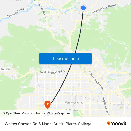 Whites Canyon Rd & Nadal St to Pierce College map
