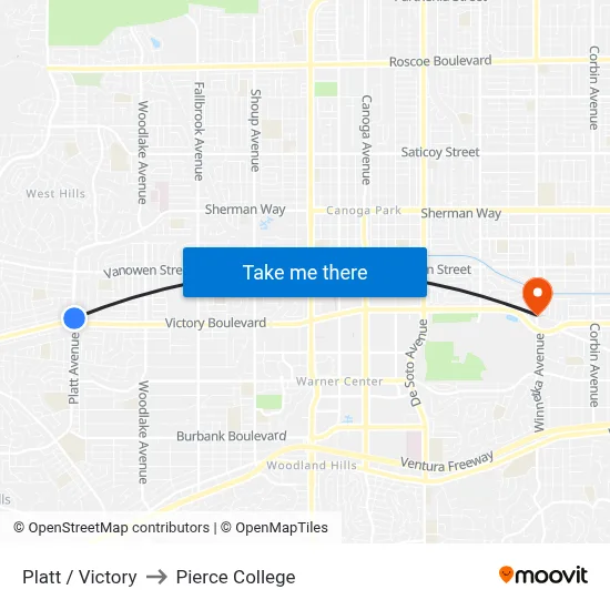Platt / Victory to Pierce College map