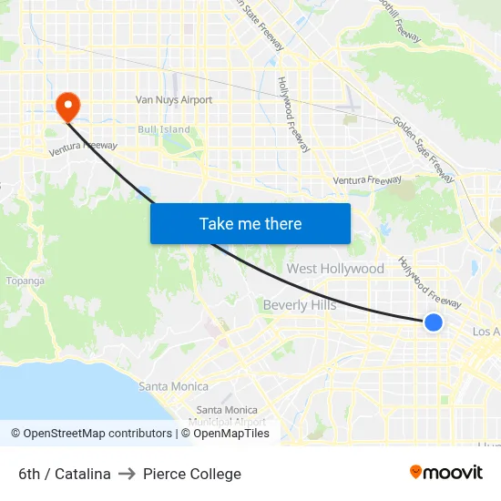 6th / Catalina to Pierce College map