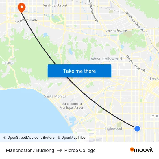 Manchester / Budlong to Pierce College map