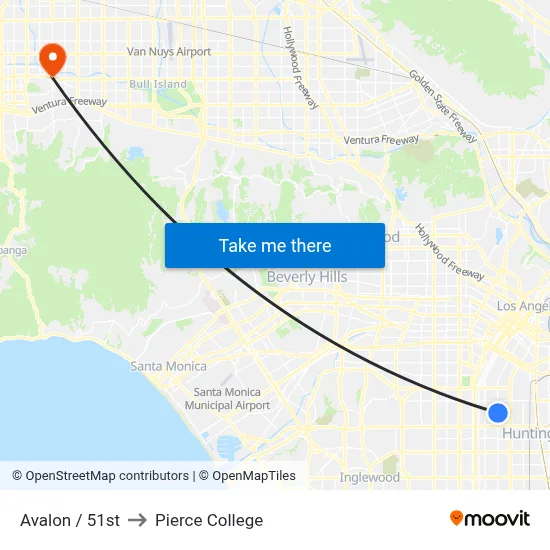 Avalon / 51st to Pierce College map