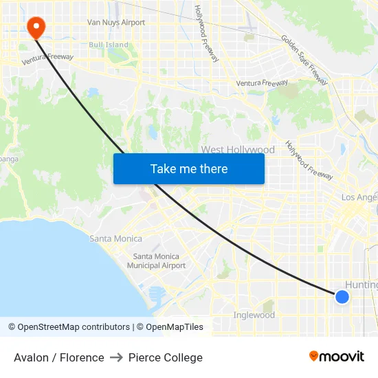 Avalon / Florence to Pierce College map