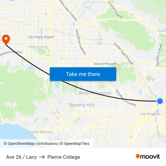 Ave 26 / Lacy to Pierce College map