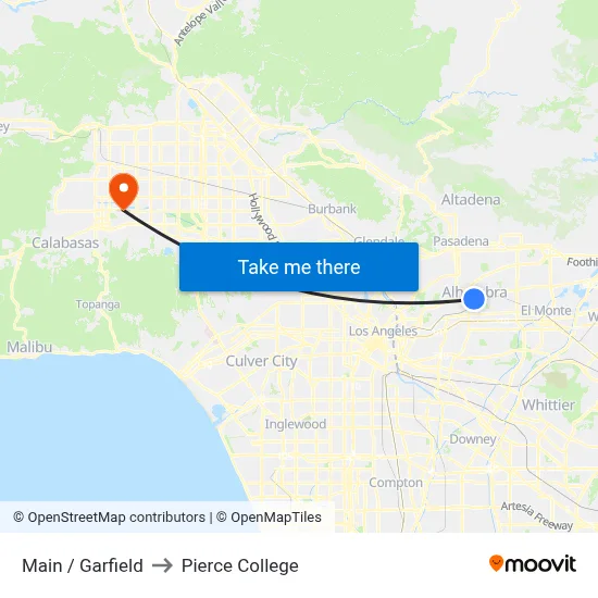 Main / Garfield to Pierce College map