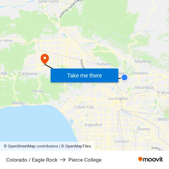 Colorado / Eagle Rock to Pierce College map