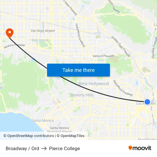 Broadway / Ord to Pierce College map