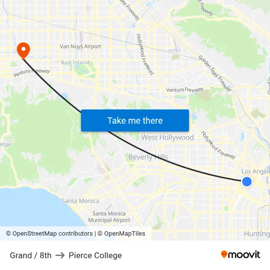 Grand / 8th to Pierce College map