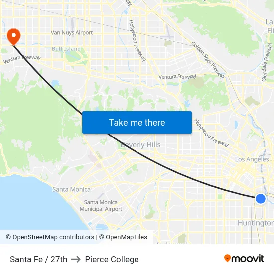 Santa Fe / 27th to Pierce College map