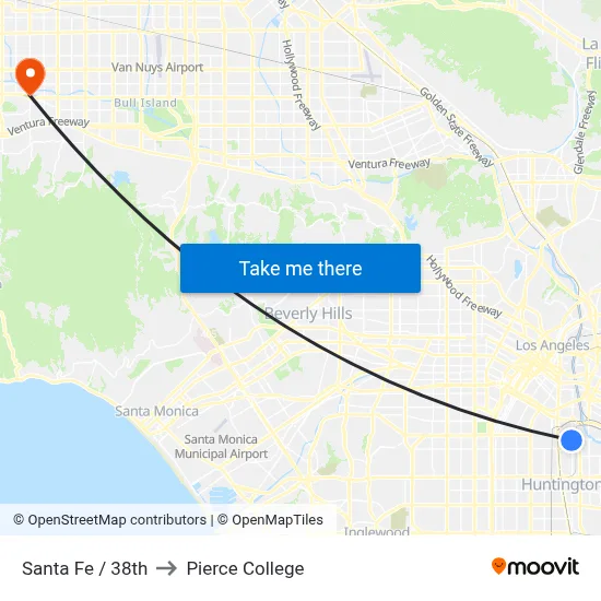 Santa Fe / 38th to Pierce College map