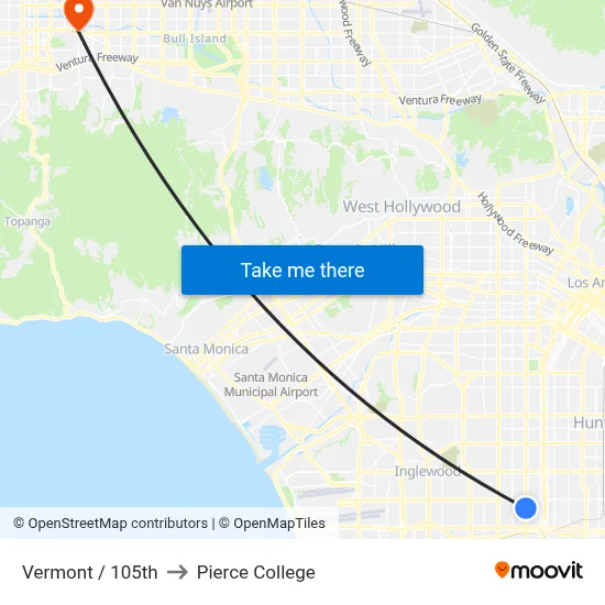 Vermont / 105th to Pierce College map