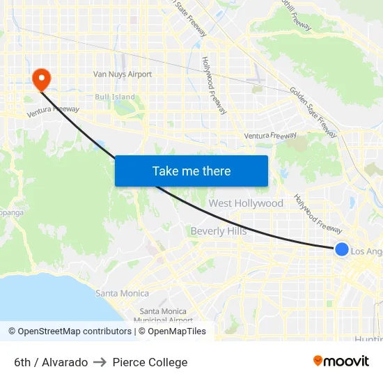 6th / Alvarado to Pierce College map