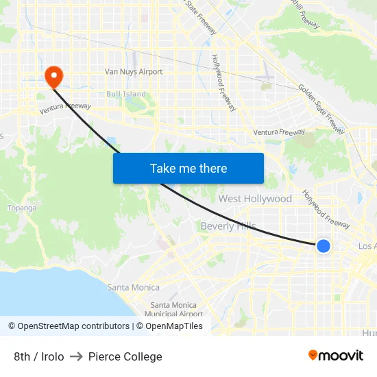 8th / Irolo to Pierce College map