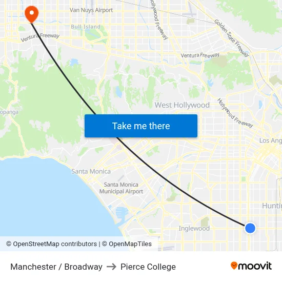 Manchester / Broadway to Pierce College map