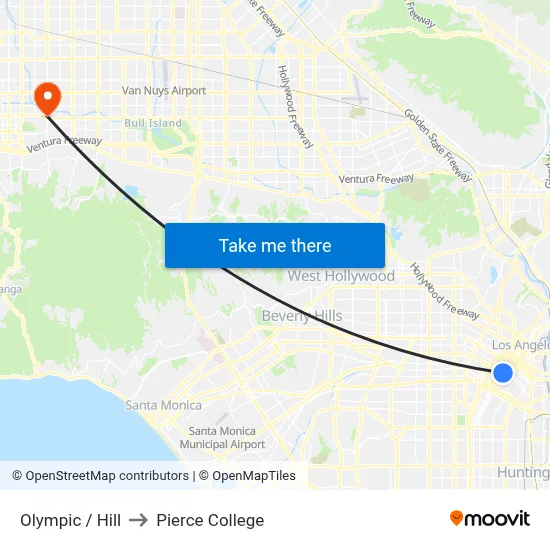 Olympic / Hill to Pierce College map