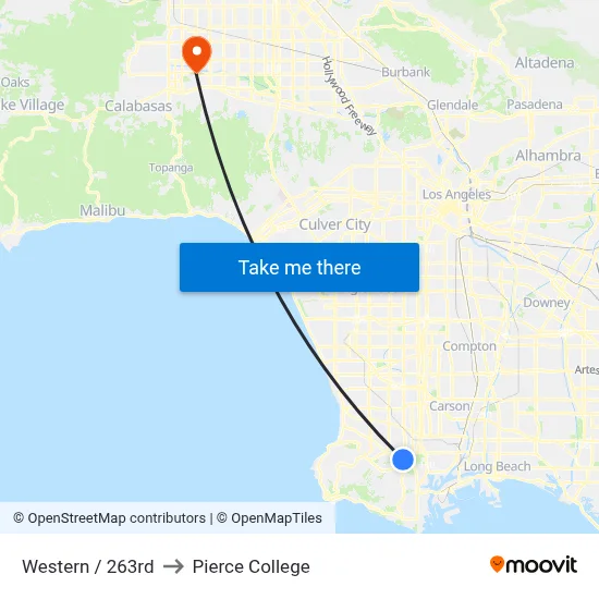Western / 263rd to Pierce College map