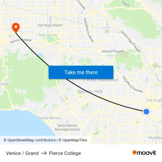 Venice / Grand to Pierce College map