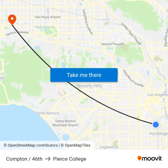 Compton / 46th to Pierce College map