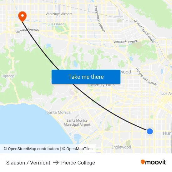 Slauson / Vermont to Pierce College map