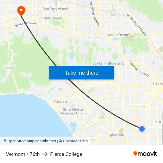 Vermont / 76th to Pierce College map