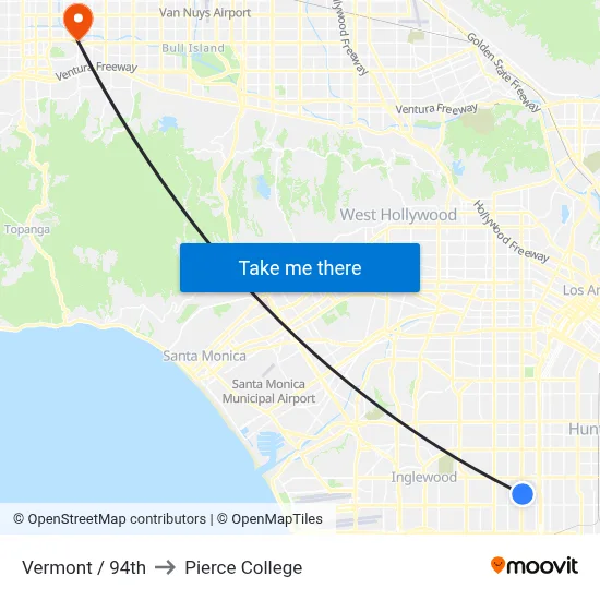 Vermont / 94th to Pierce College map