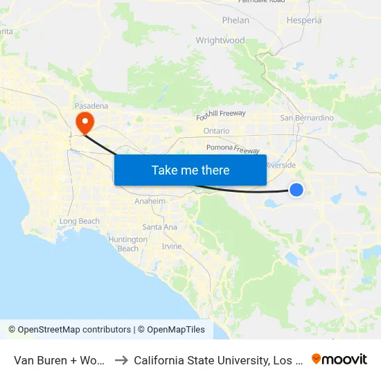 Van Buren + Wood Rd to California State University, Los Angeles map