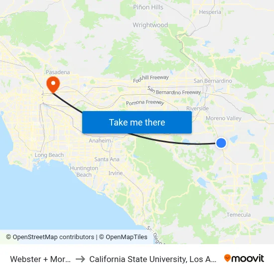 Webster + Morgan to California State University, Los Angeles map