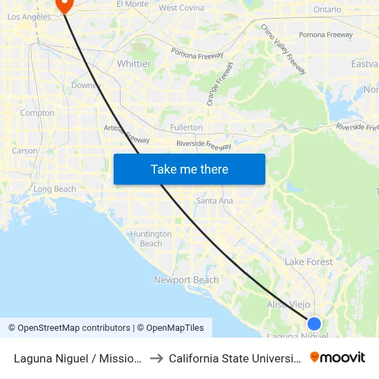 Laguna Niguel / Mission Viejo Station to California State University, Los Angeles map