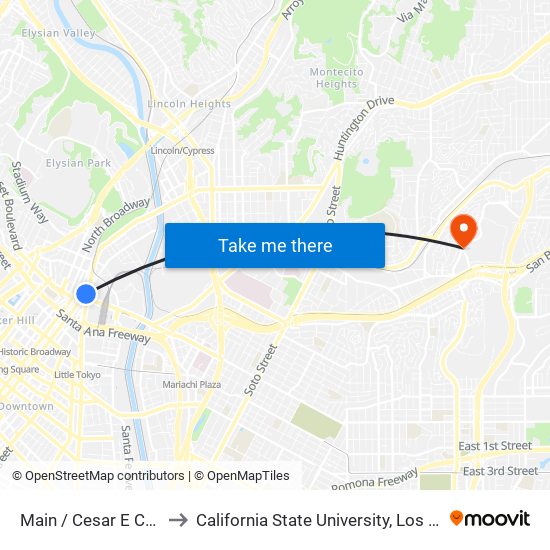 Main / Cesar E Chavez to California State University, Los Angeles map