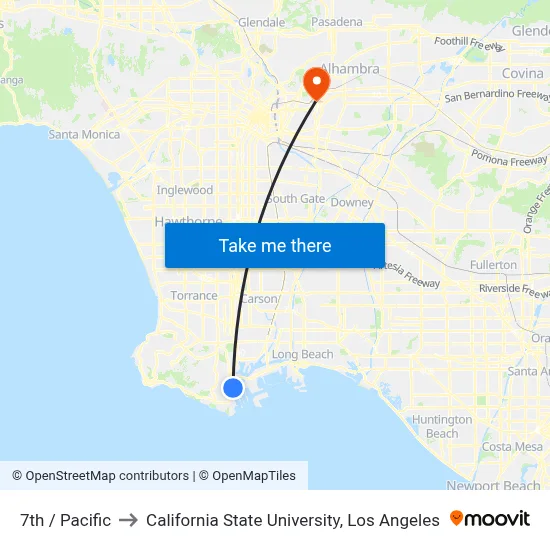 7th / Pacific to California State University, Los Angeles map