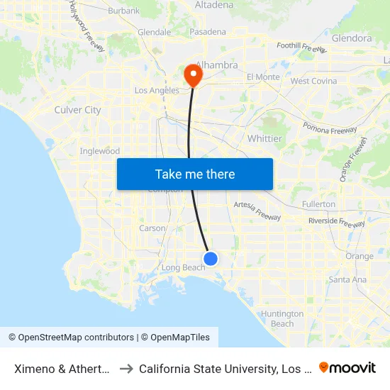 Ximeno & Atherton NE to California State University, Los Angeles map