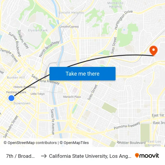 7th / Broadway to California State University, Los Angeles map