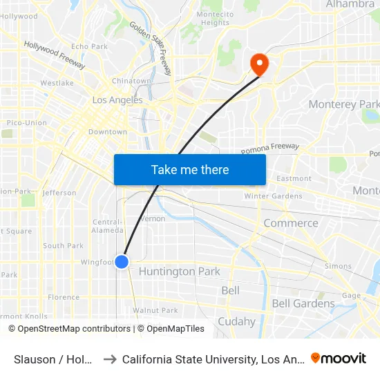 Slauson / Holmes to California State University, Los Angeles map