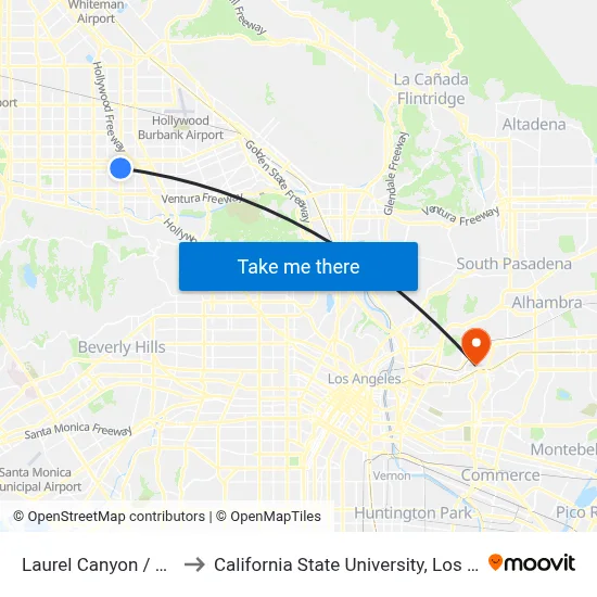 Laurel Canyon / G Line to California State University, Los Angeles map
