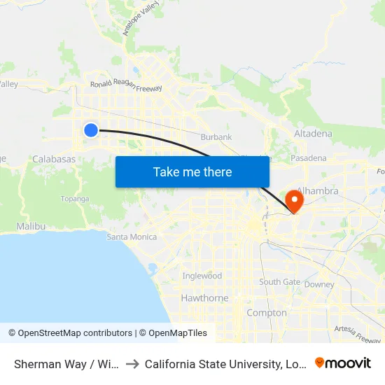Sherman Way / Winnetka to California State University, Los Angeles map