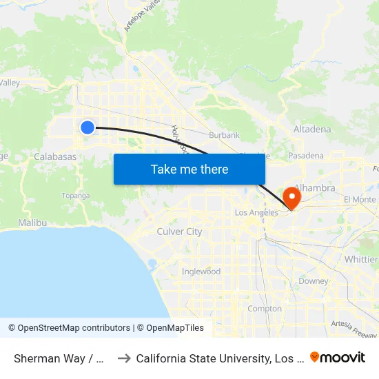 Sherman Way / Mason to California State University, Los Angeles map