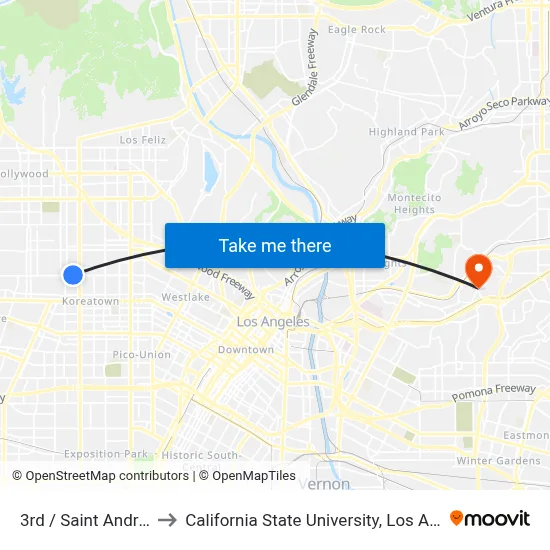 3rd / Saint Andrews to California State University, Los Angeles map