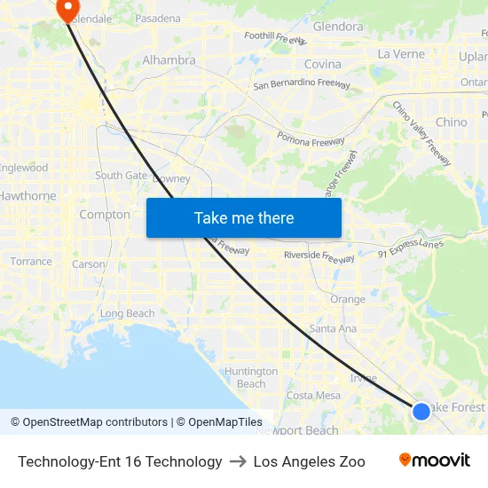 Technology-Ent 16 Technology to Los Angeles Zoo map