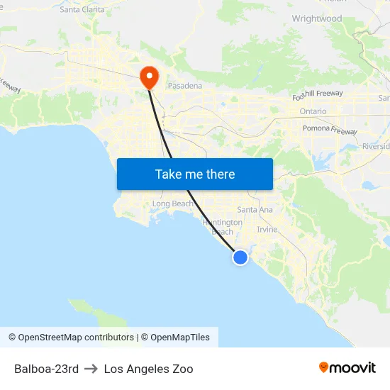 Balboa-23rd to Los Angeles Zoo map