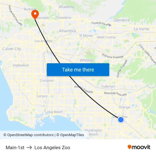 Main-1st to Los Angeles Zoo map