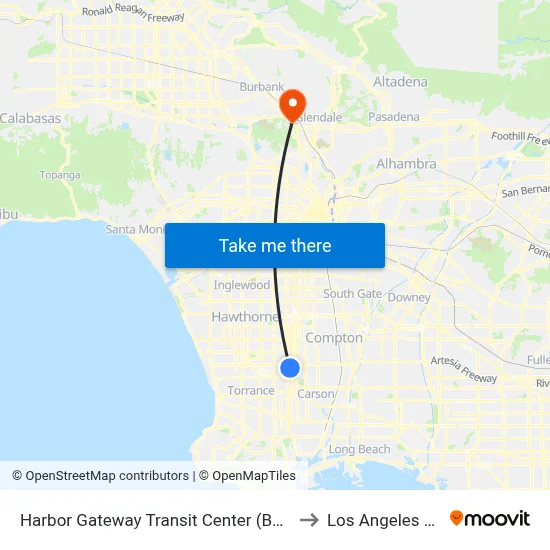 Harbor Gateway Transit Center (Bay 11) to Los Angeles Zoo map