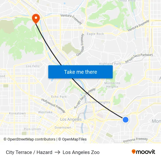 City Terrace / Hazard to Los Angeles Zoo map