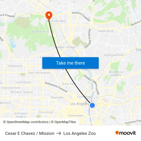 Cesar E Chavez / Mission to Los Angeles Zoo map