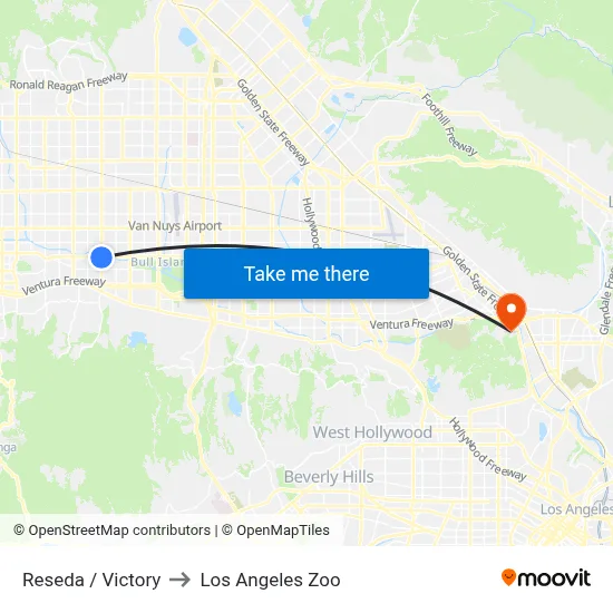 Reseda / Victory to Los Angeles Zoo map