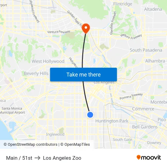 Main / 51st to Los Angeles Zoo map