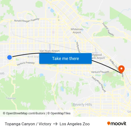 Topanga Canyon / Victory to Los Angeles Zoo map