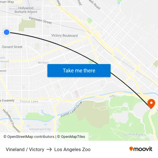 Vineland / Victory to Los Angeles Zoo map